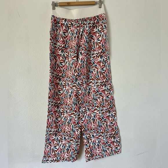 Lands End Floral Print Linen Wide Leg Pants - Picture 4 of 6